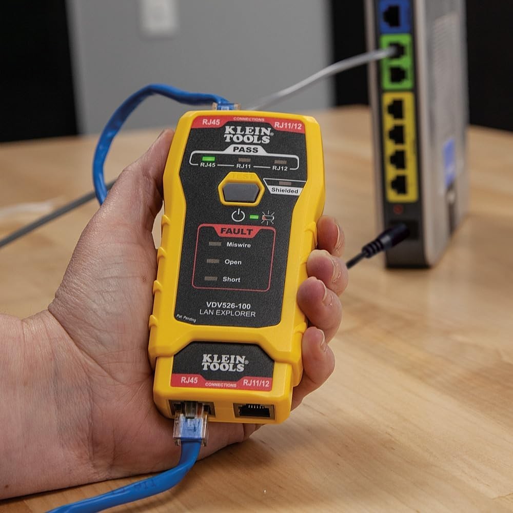Pocket-Sized Network Cable Tester with Secure Remote Storage and Battery Power