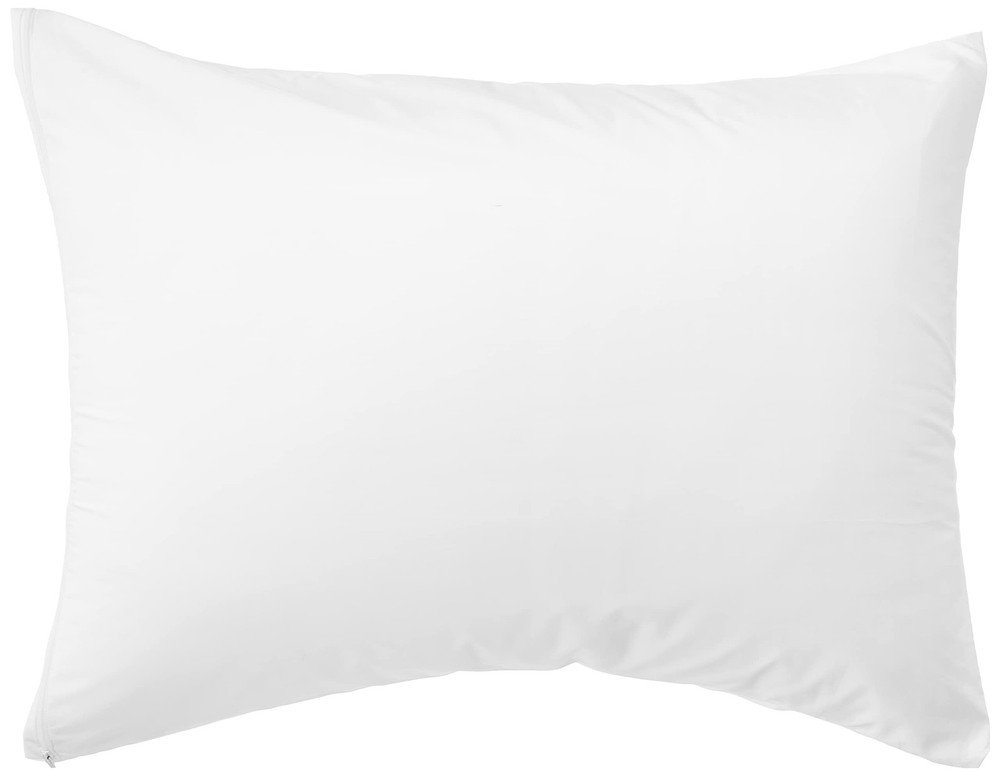 Premium 100% Cotton Zippered Pillow Protector - Standard Size - White - 2 Pac...