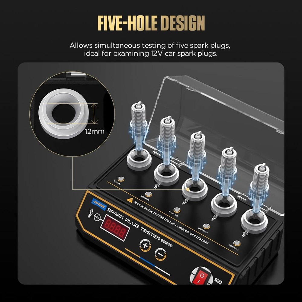 High Frequency Spark Plug Tester with 5 Adjustable Holes for Precise Testing