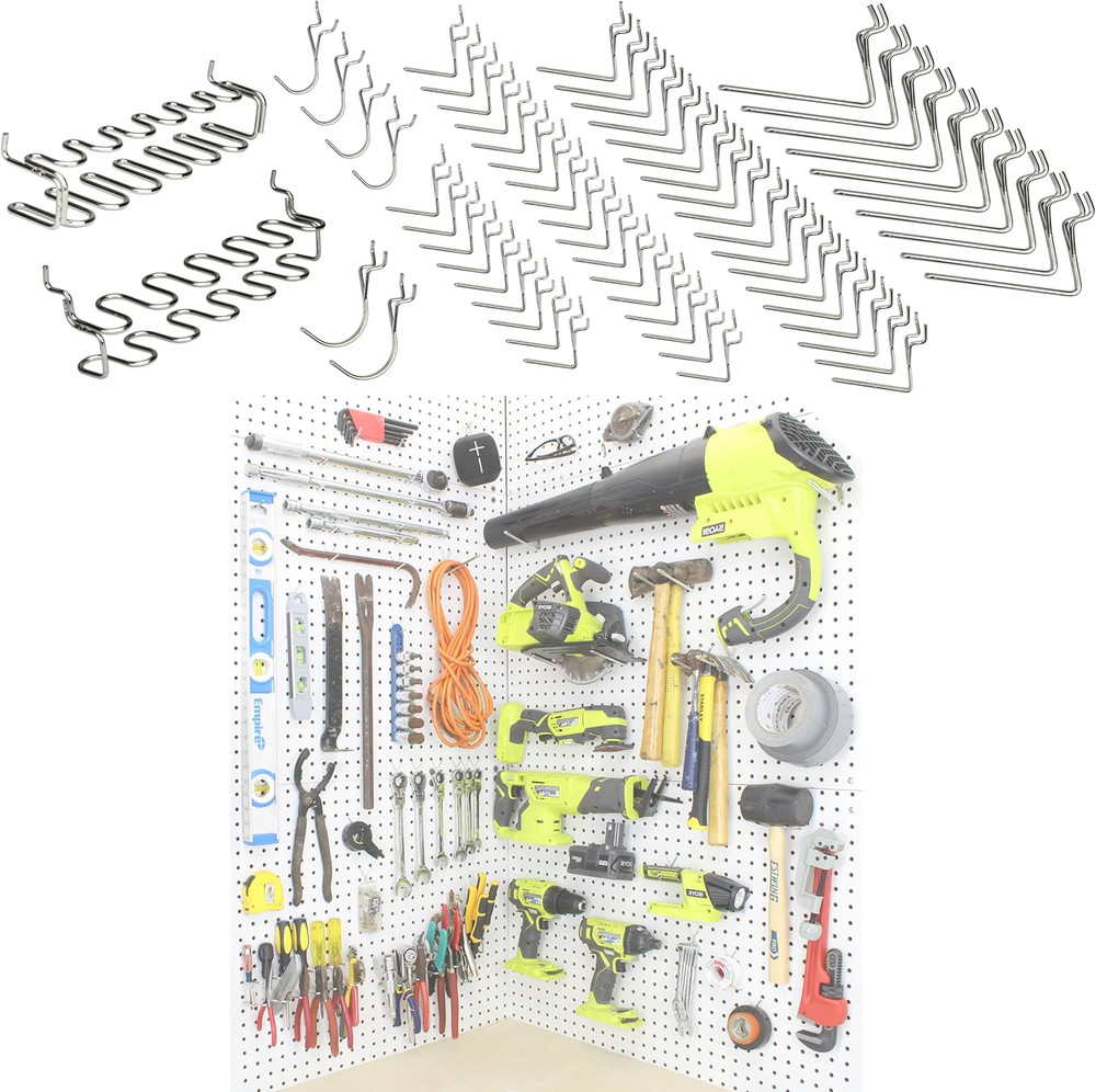 Peg Board Hooks for Hanging Tools Assortment – Tool Organization Accessories Ki