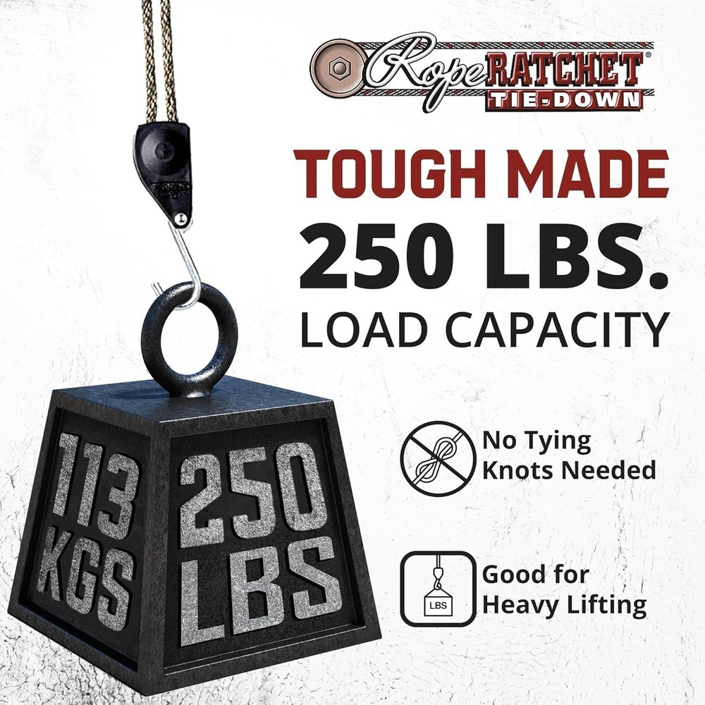 Block and Tackle Pulley System - 250 lb Load Capacity