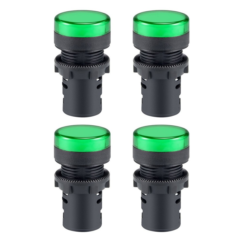 uxcell 4Pcs Green Indicator Light AC/DC 110V 22mm Panel Mount for Electrical ...