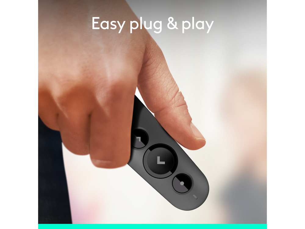 Logitech R500s Laser Presentation Remote, Bluetooth, USB-A Receiver,