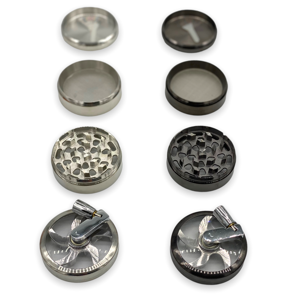 6pcs 2,5 inch METAL GRINDER WITH HANDLE