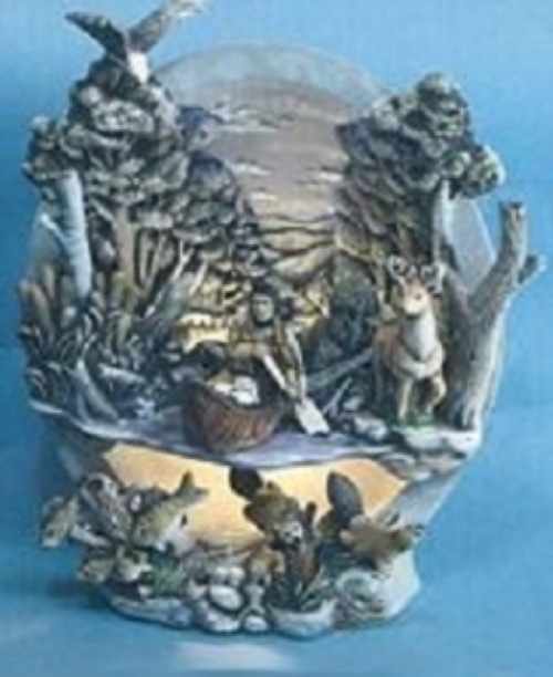 Indian Group River Scene w/ light kit  ceramic bisque