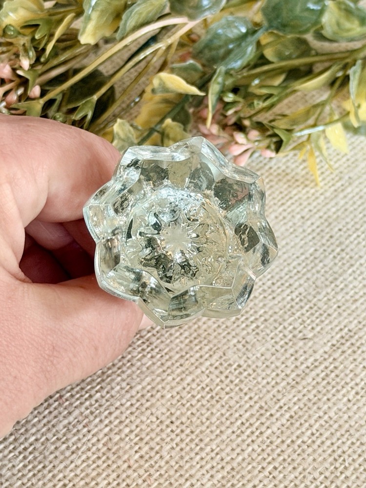 Vintage Glass Cabinet Knobs Depression Era Style Octagon Glass Pulls
