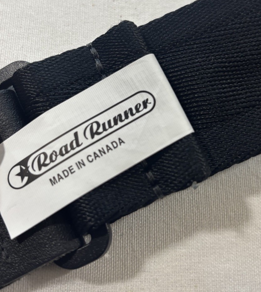 Road Runner Woven Nylon Guitar Strap 2" Fully Adjustable Black