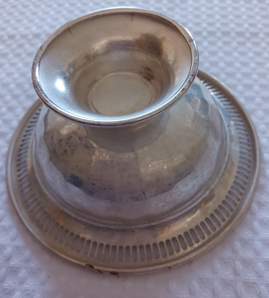 ELDON Round Silver Plate Compote Dish 5x2 inches