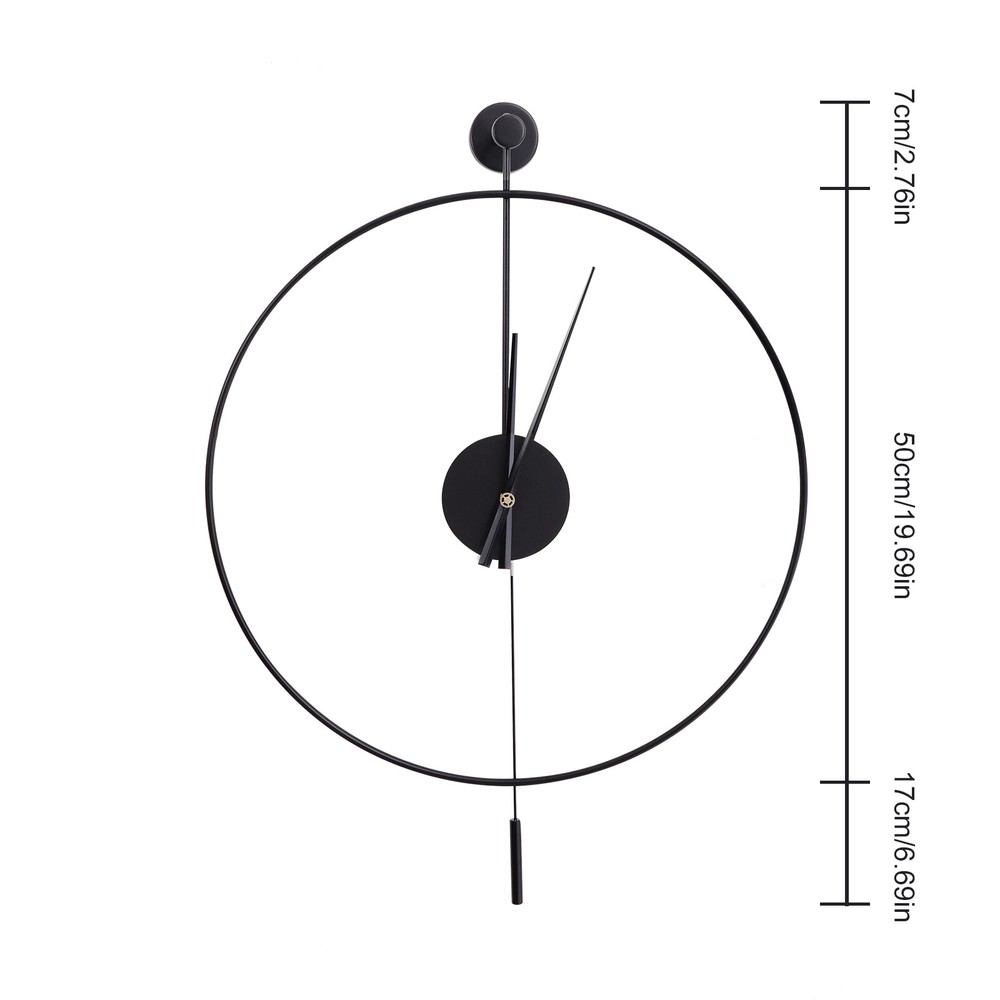 Modern Round Wall Clock Unique Design Silent Quartz Movement For Office, Study