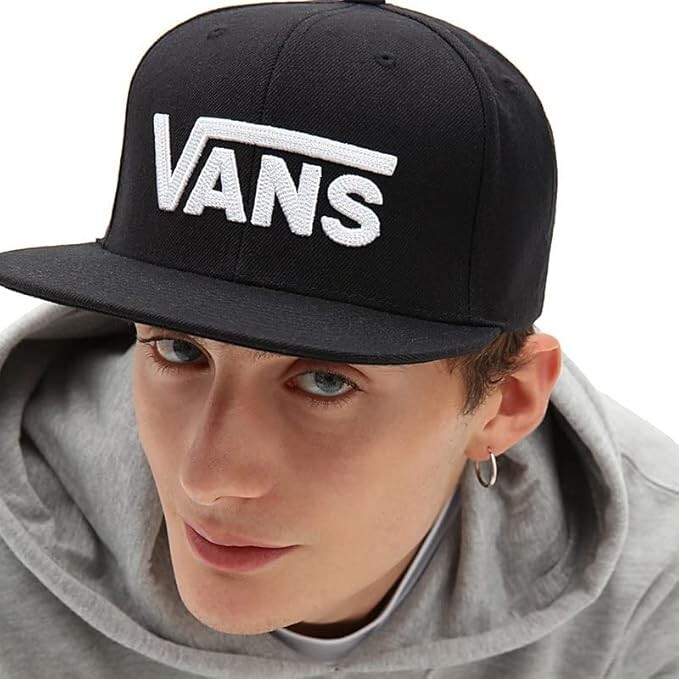 Vans Men's Snapback Hat Drop V Black/White One Size