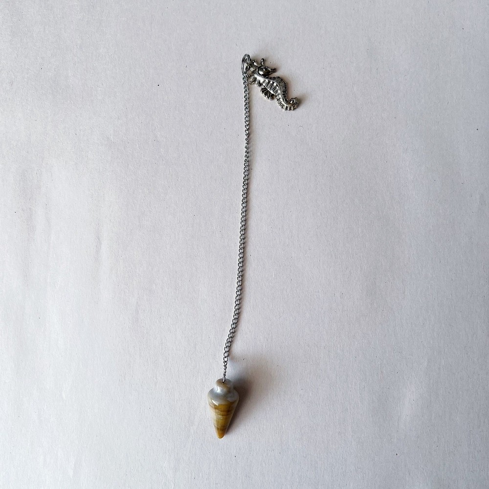 Agate Pendulum Seahorse Charm Gemstone Divination Dowsing