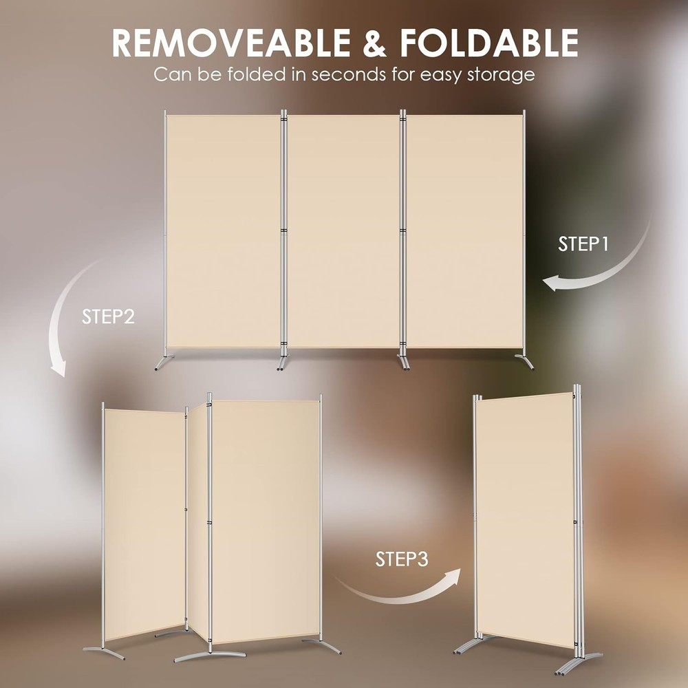 Versatile 3-Panel Freestanding Room Divider - Lightweight & Easy to Store