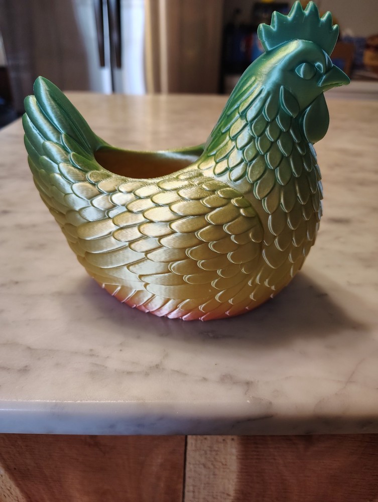 Hen Planter Multi -Color 3D Print (New )