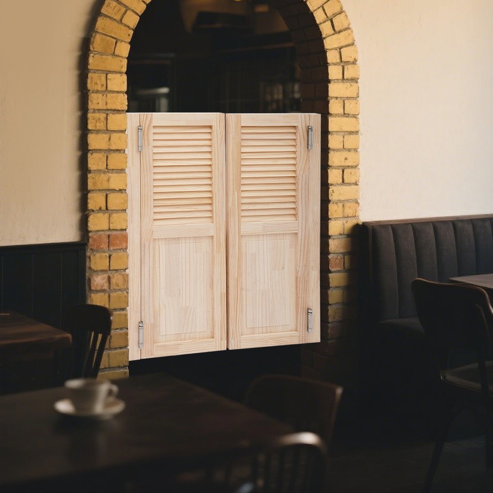 Partition Door - Swing Solid Pine Wood for Stylish Space Utilization