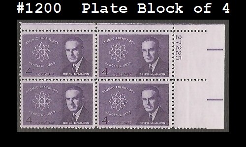 USA5 #1200 MNH PB4 Sen. Brien McMahon