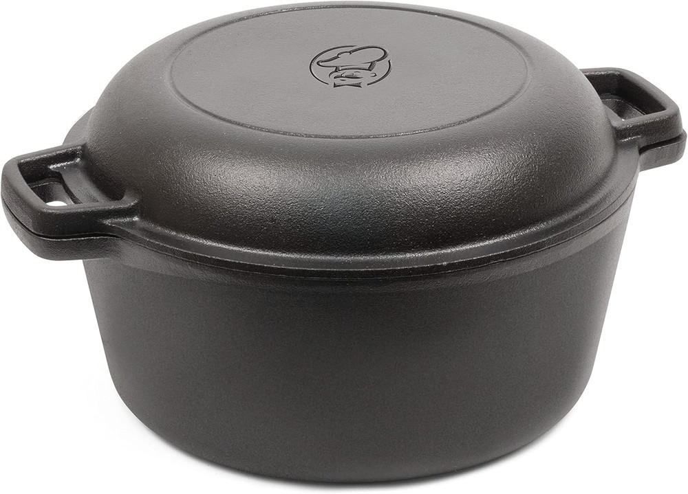 5-Quart Cast Iron Dutch Oven with Skillet Lid