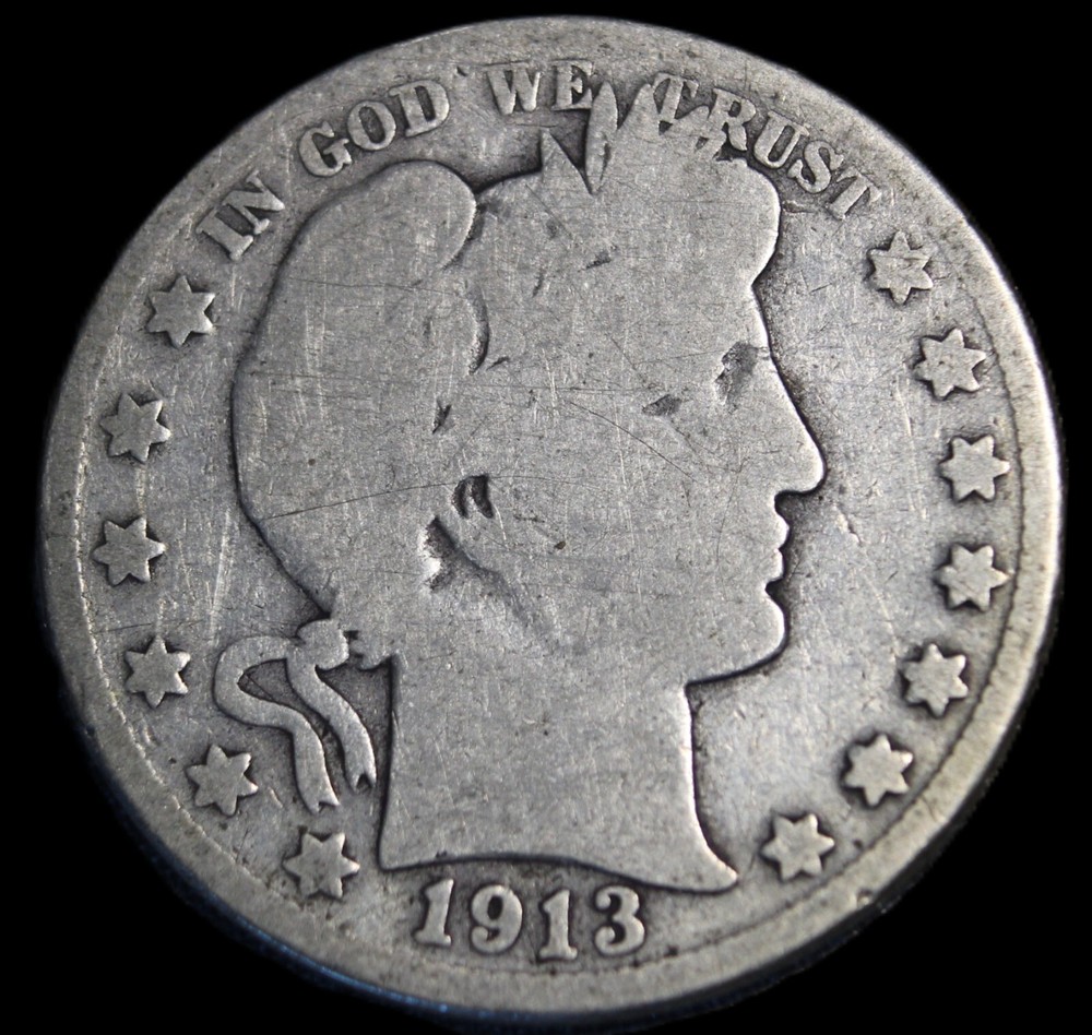 1913 barber half dollar - VERY GOOD - JAM156