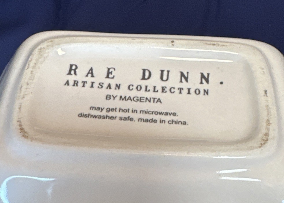 Rae Dunn Easter Hip Hop Easter Bunny Split Dish & Small Platter Magenta