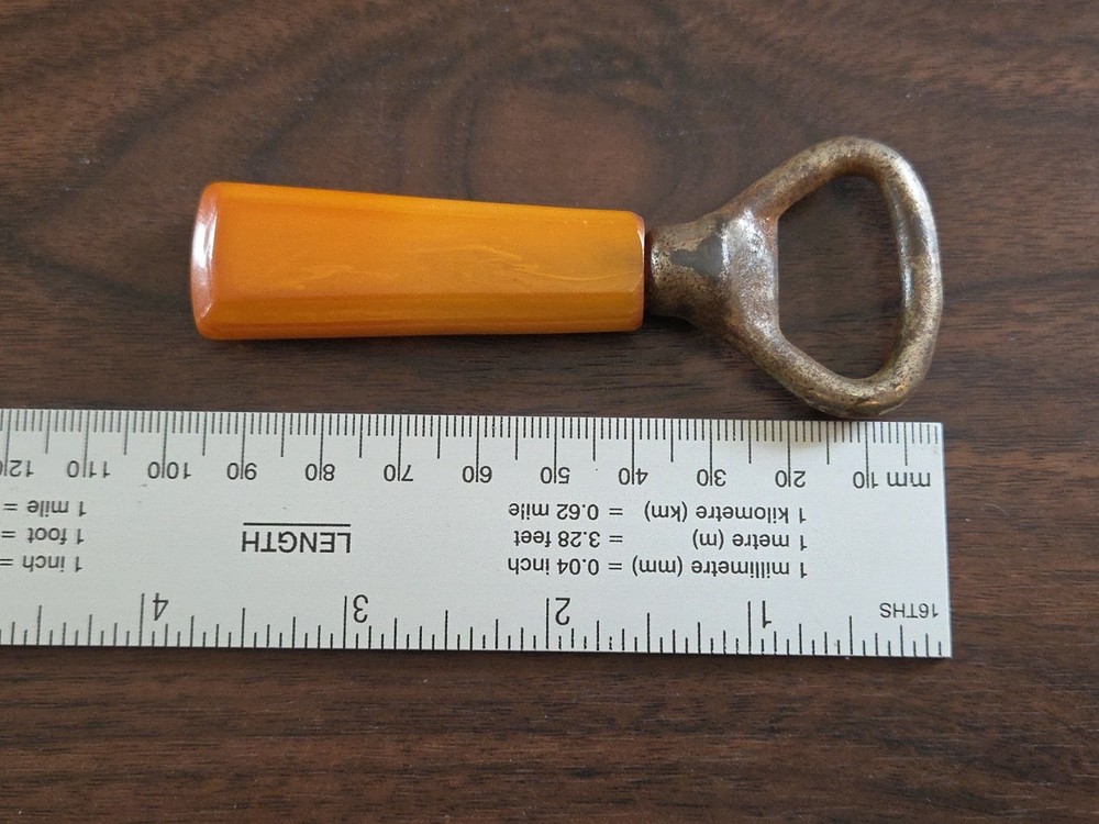 Vintage Bakelite Butterscotch Handle Bottle Opener