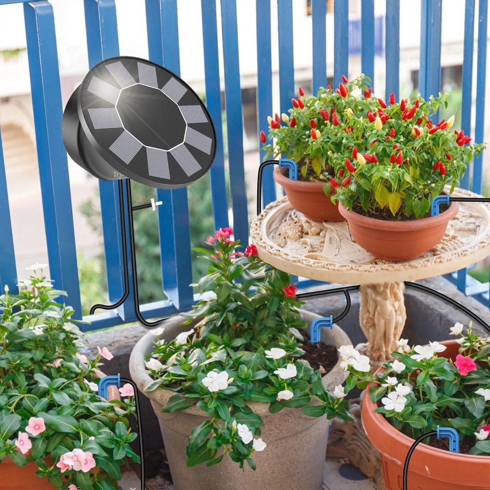 Automatic Solar Drip Irrigation System Kit,9 timer Modes Irrigation for Garden