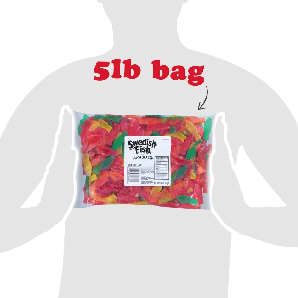 SWEDISH FISH Assorted Soft & Chewy Candy, Bulk Candy, 5 lb