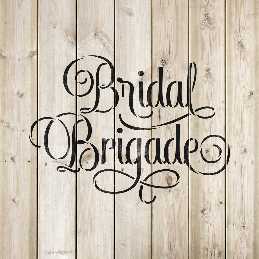 Bridal Brigade Wedding Label Stencil