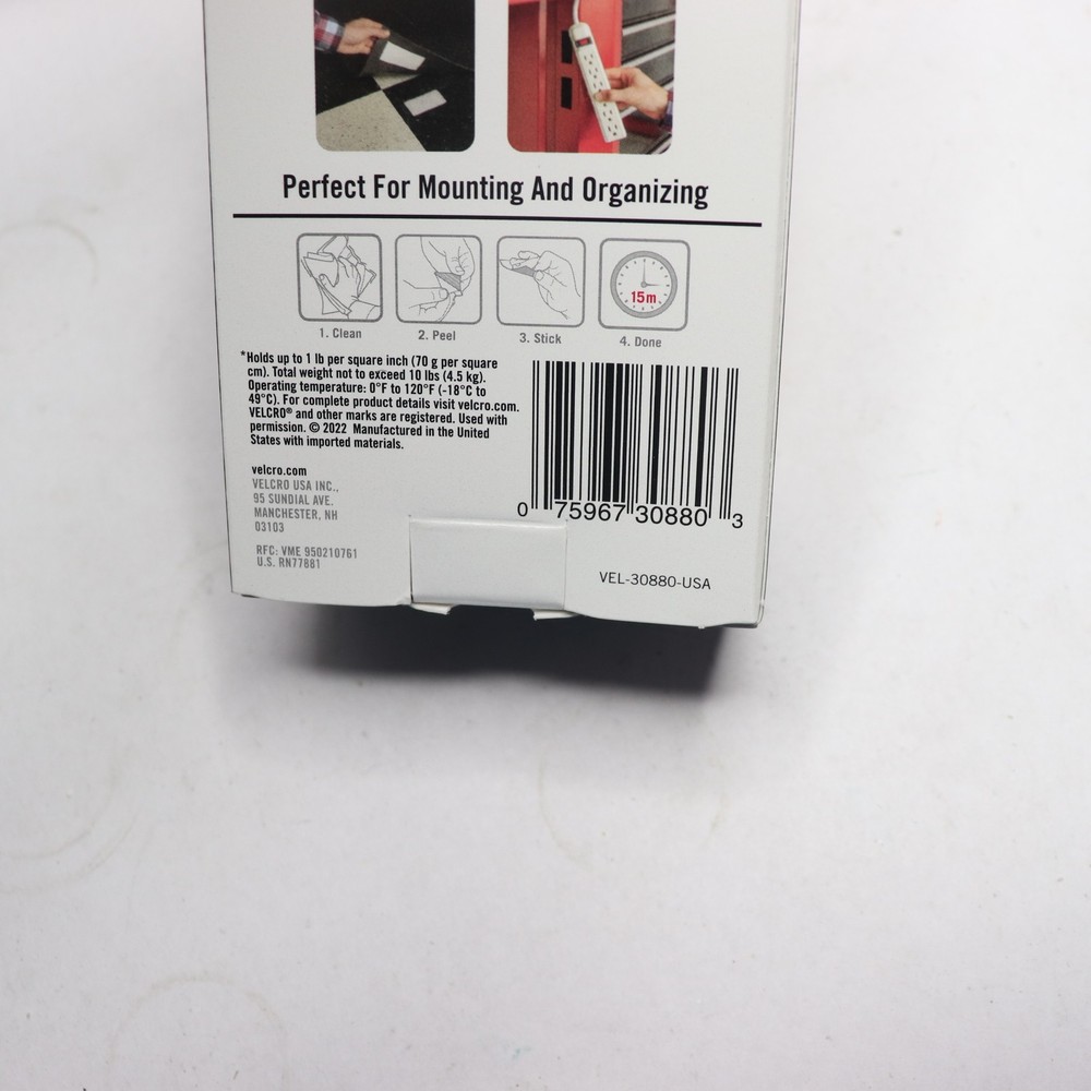 Industrial Strength Hook & Loop Kit Black and White 4" x 2" Strips