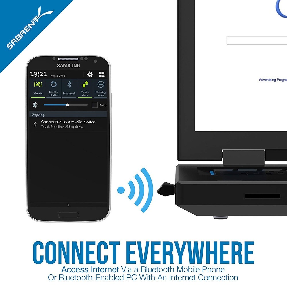 SABRENT USB Bluetooth 4.0 Micro Adapter for PC [v4.0 Class 2 with Low Black