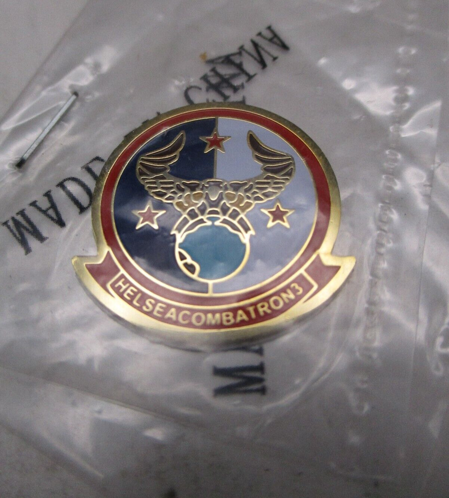 US Navy HELSEACOMBATRON Three HSC-3 Merlins Name Tag Emblem / NEW