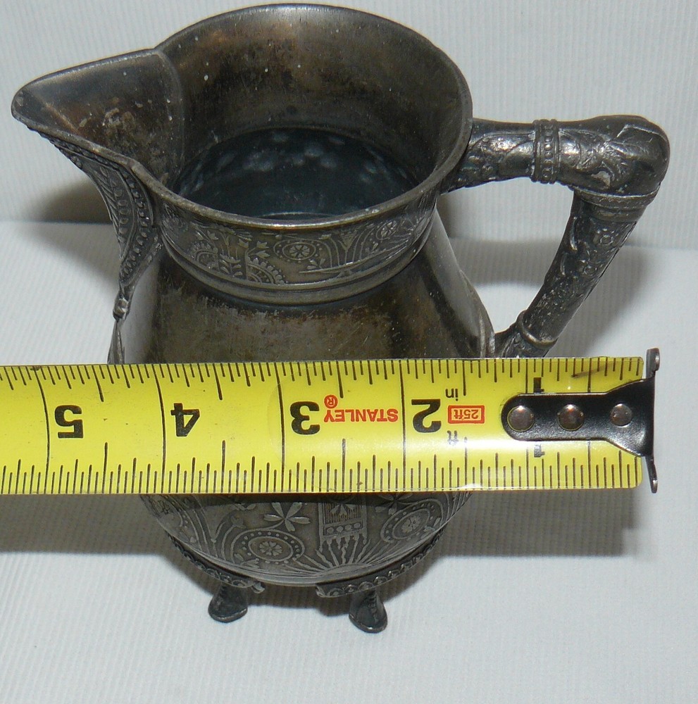 Silver Plated 4 Footed Creamer Pitcher Deco Style