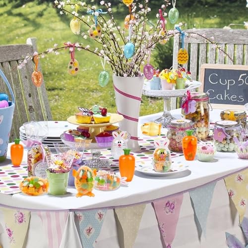 FOIMAS 12pcs Fillable Easter Egg Containers Carrots Bunnies Chicks Shaped