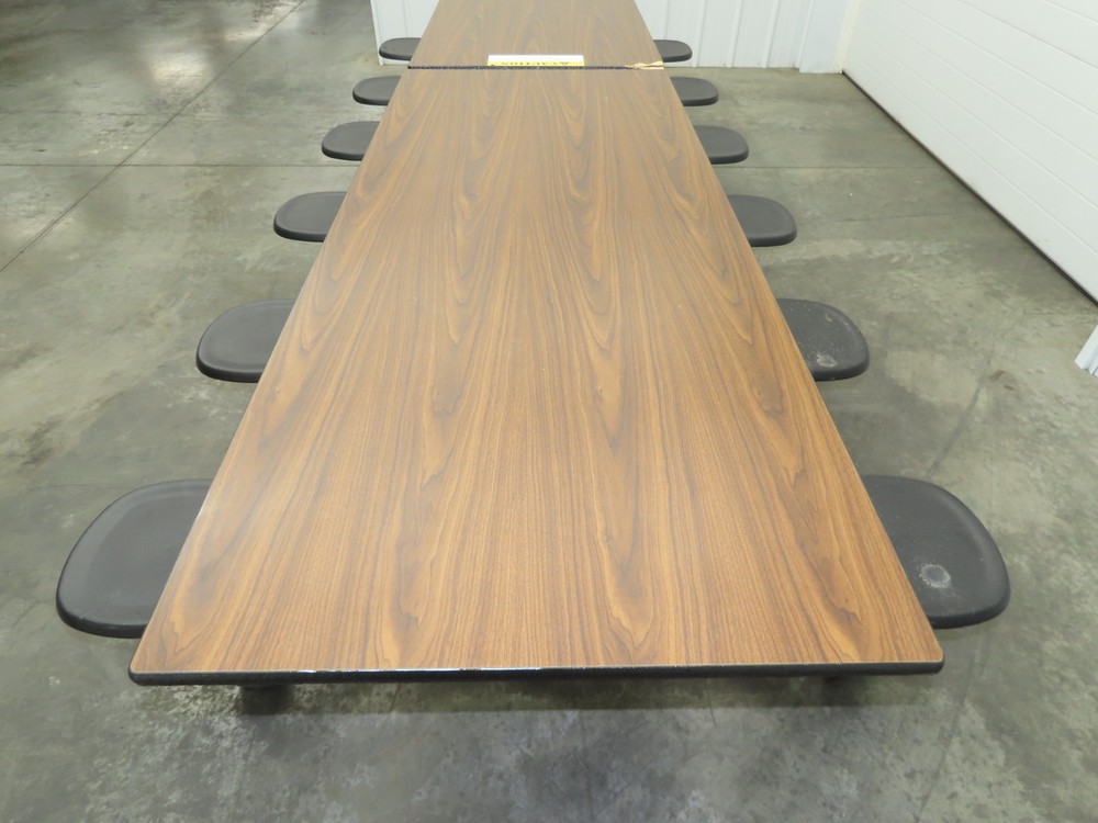 Uline H-9855MAP Mobile Cafeteria Table 12' L 30" W Rectangular 12 Stool Lunch