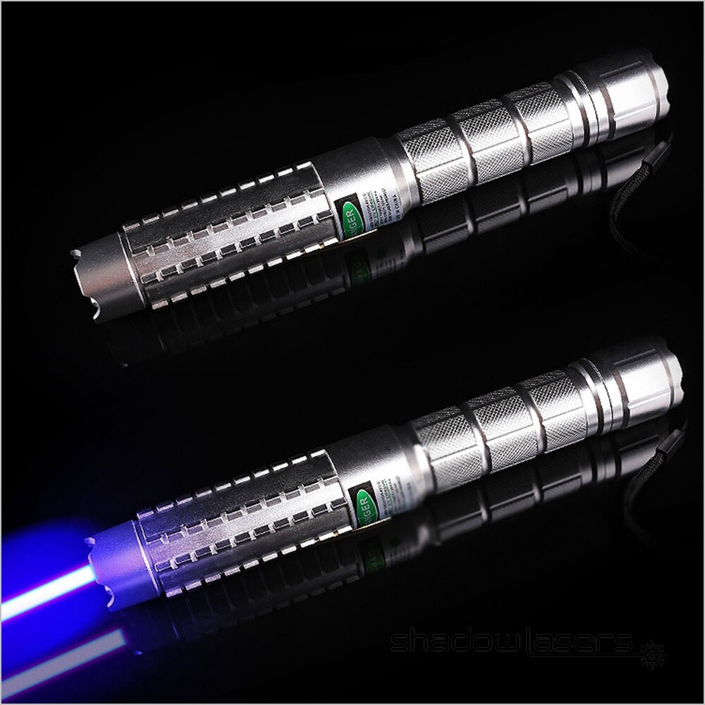 450nm Adjustable FocusBlue Laser Pointer Pen Light Visible Beam +Charger