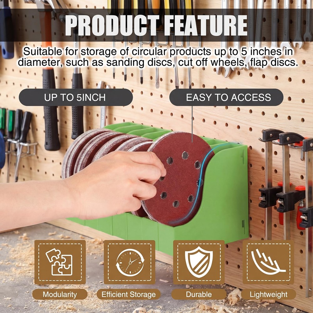 8 Pack Sandpaper Storage Organizer Boxes 5 Inch Sanding Discs Tool Storage Se...