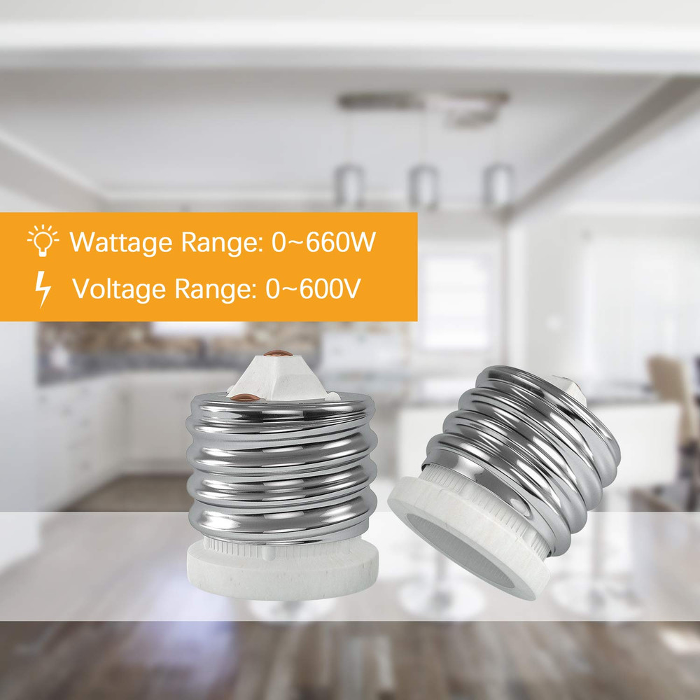 E39 to E26 Socket Converter, Ceramic Mogul E39 to Standard Medium E26 Adapter