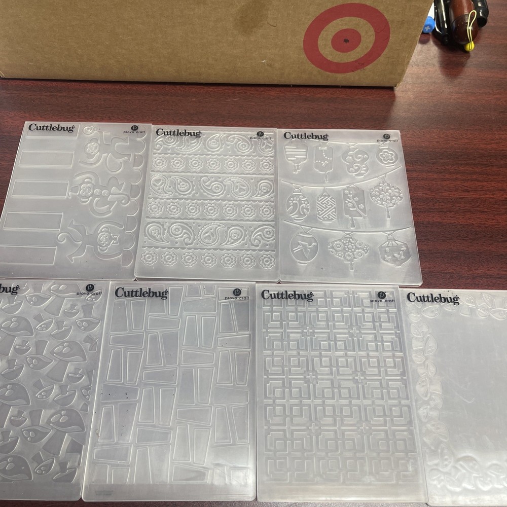 Cuttlebug Embossing Folders Lot Mickey Mouse & Misc Of 7