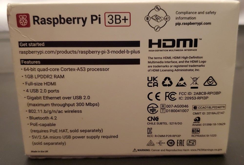 **NEW** Raspberry Pi 3B+ 1 GB Ram Bluetooth 4.2 Computer Cortex-A53