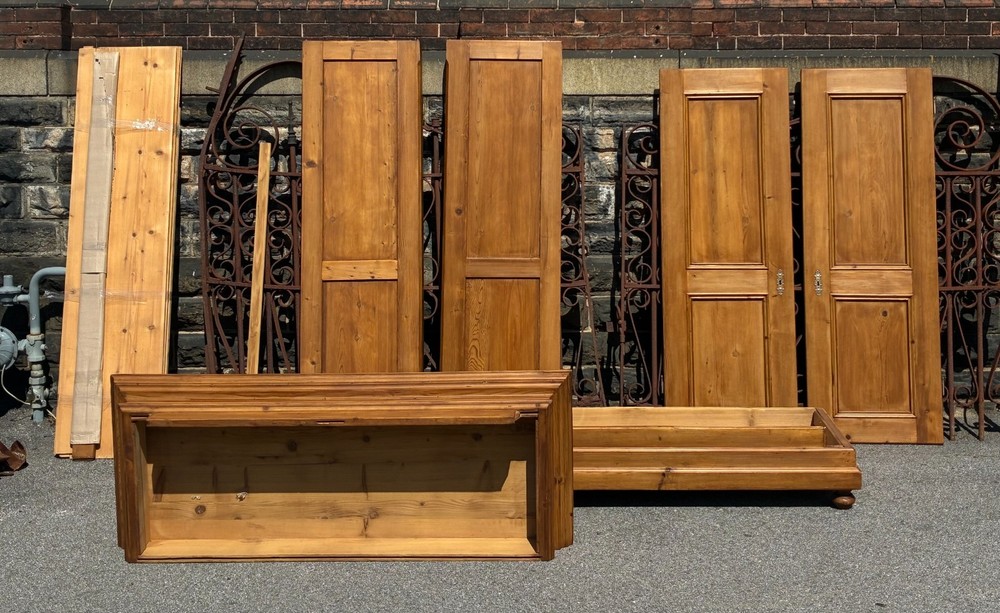 Antique Two Door Eight Panel Knock-Down Armoire