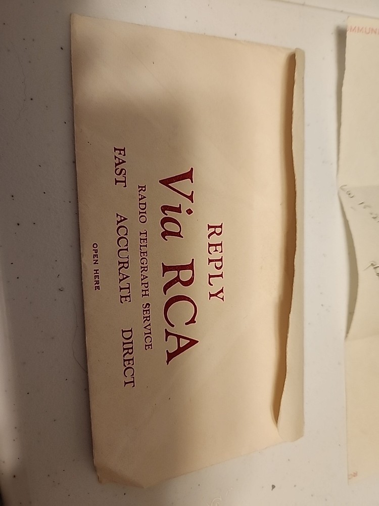 Radiogram From US Serviceman From Guam 1954