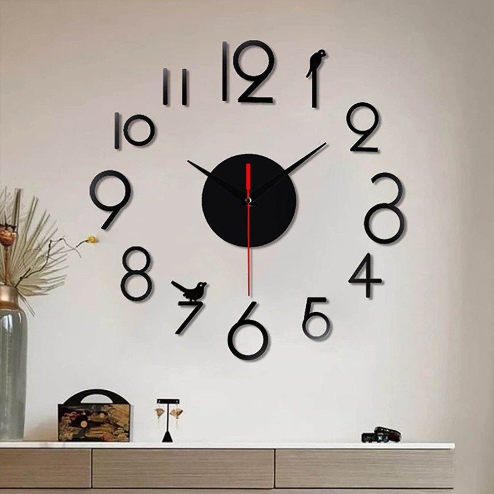 High Quality Wall Clock Stickers Functionality Silent Without Batteries