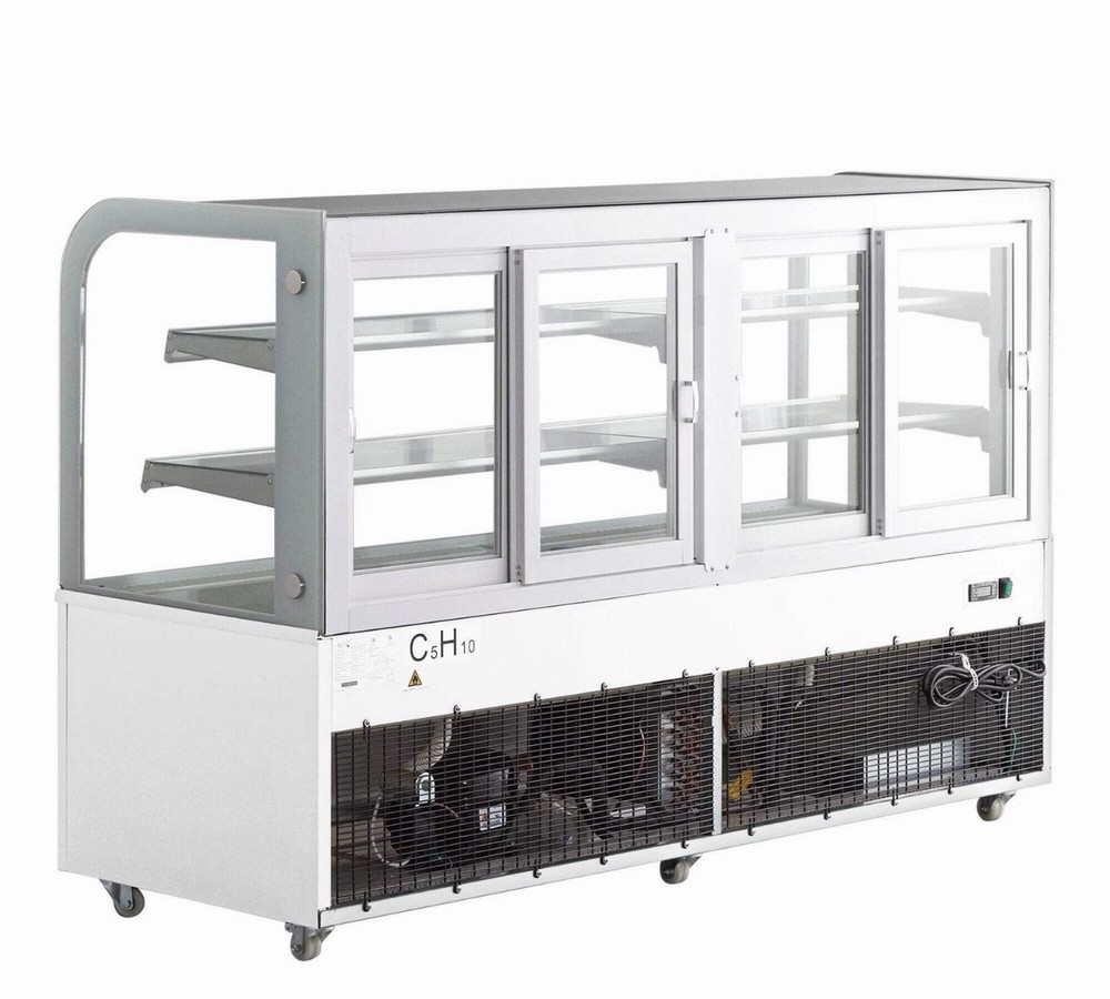 72" Curved Glass White Refrigerated Bakery Display Case