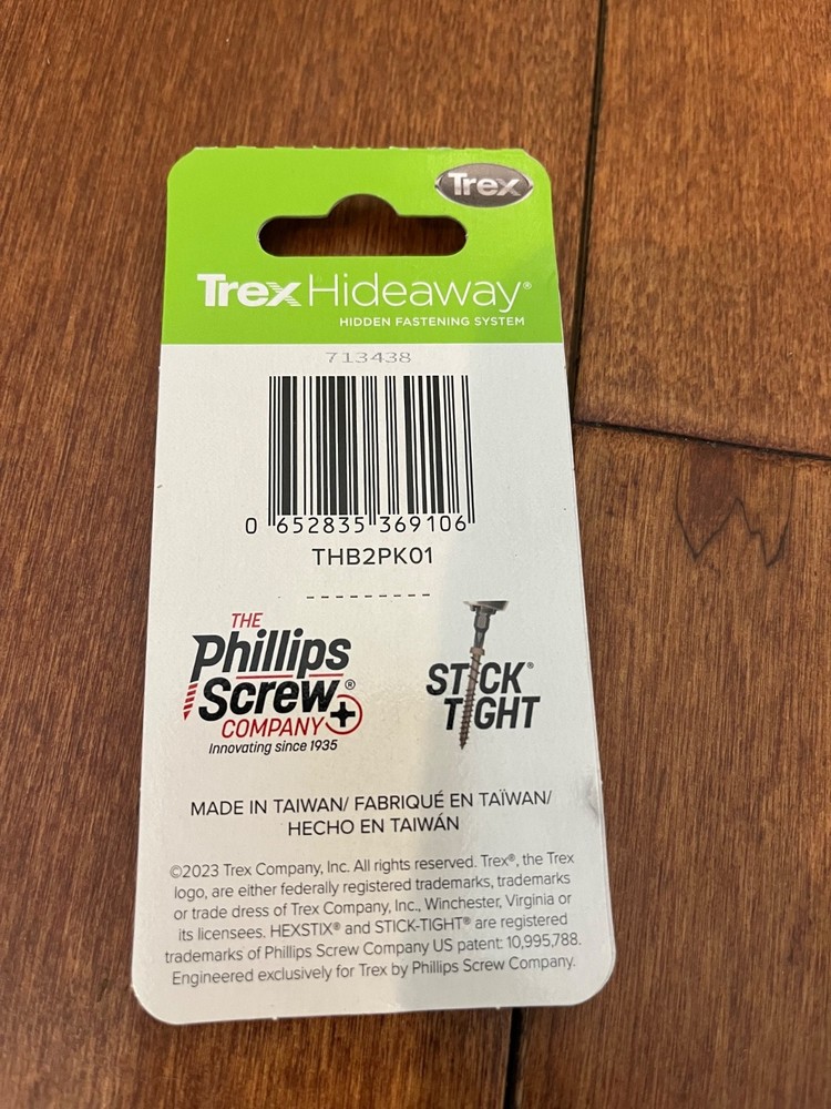 Trex Hideaway Hexstix HS-20 Driver Bits (2 Pack) THB2PK01