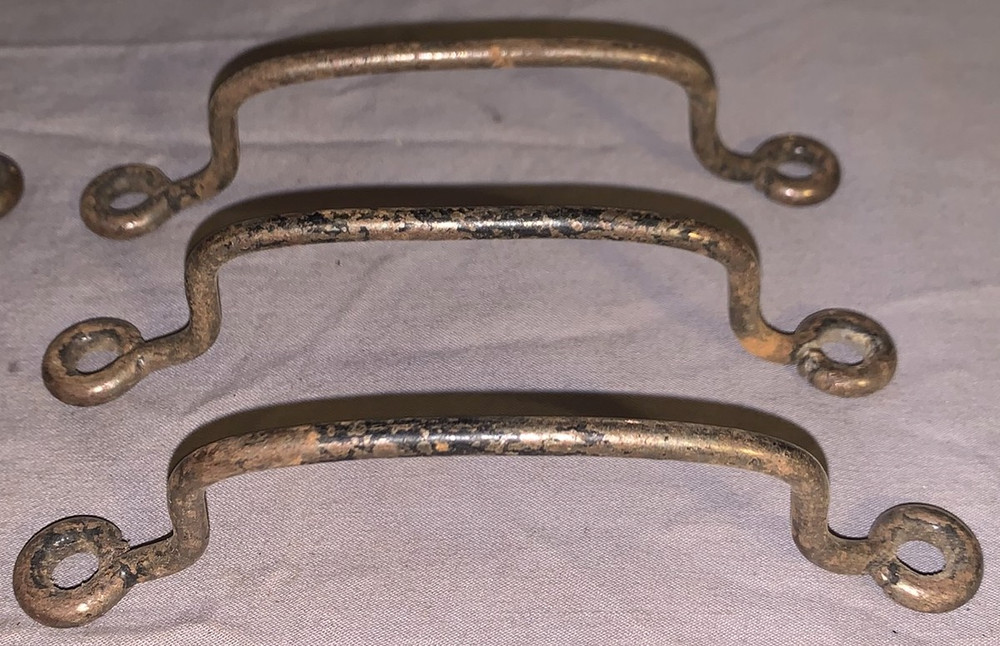 Set 6 Primitive Antique Metal Drawer Pulls