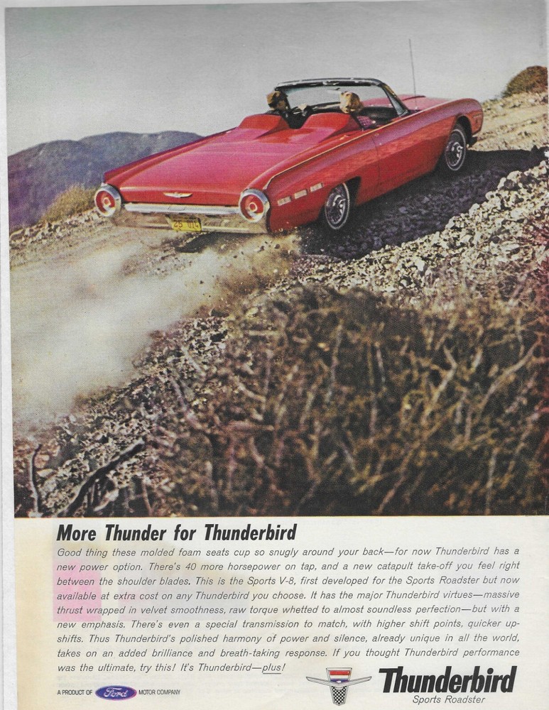 THUNDERBIRD SPORTS ROADSTER ORIGINAL PRINT AD