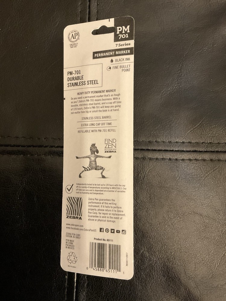 ZEBRA PERMANENT MARKER PM 701- BLACK