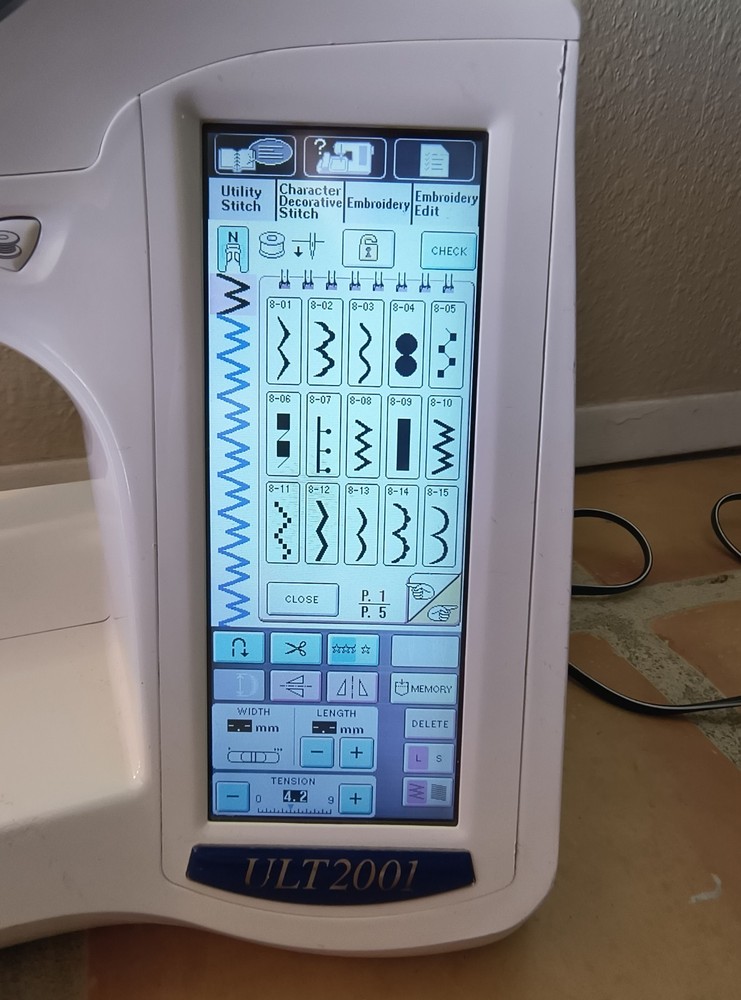 Brother Pacesetter ULT2001 high-end computerized sewing and embroidery machine.