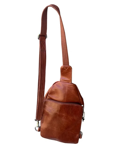 Brown Concealed Carry Sling bag / Compact Backpack
