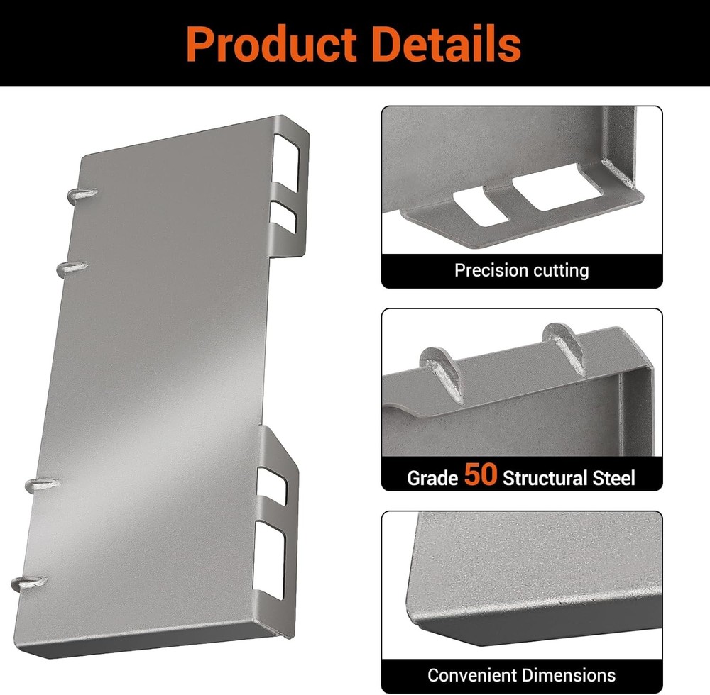 Universal 1/4 Quick Tach Attachment Skid Steer Mount Plate Adapter Loader
