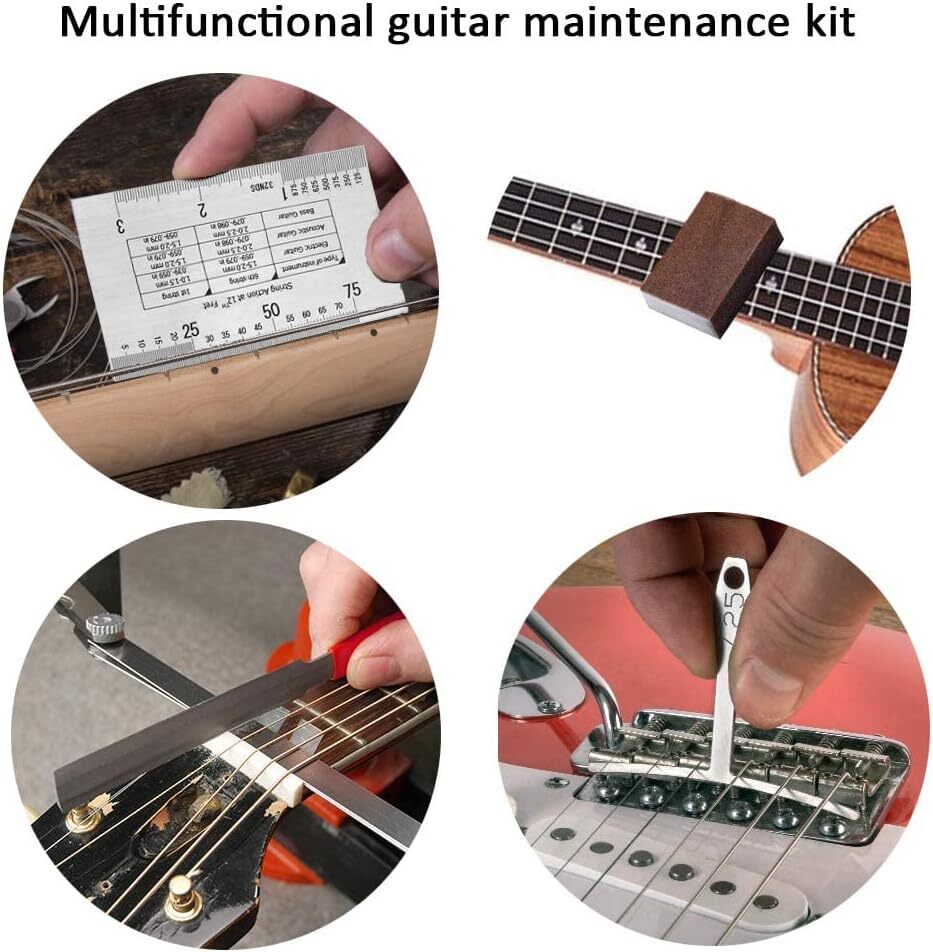 72Pcs Guitar Repair Tool Kit String Changing Maintenance Tool Set for Guitar
