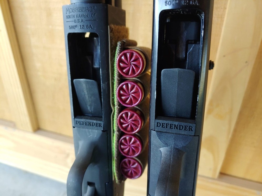 Defender Mini Shell Adaptor + Mossberg Shockwave Heat Shield 590 Shotgun 12 Ga